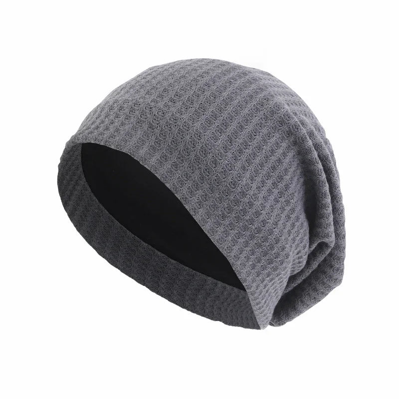 Unisex Men Women Beanie Cotton Night Sleep Cap Bonnet Chemo Hat Headwear Turban Baggy Hair Care Nightcap Pullover Hat Solid Colo