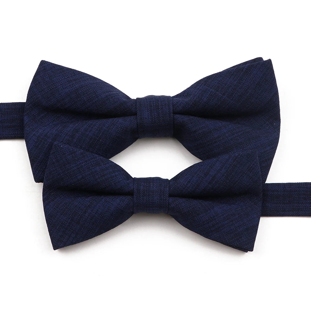 High Quality Mens Solid Color Bowtie Set For Men Children Wedding Party Dinner Accessory Pink Orange Father-son Bow Tie Gift