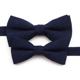 High Quality Mens Solid Color Bowtie Set For Men Children Wedding Party Dinner Accessory Pink Orange Father-son Bow Tie Gift