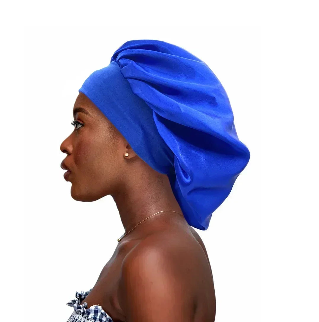 Newly Satin Night Hair Cap Women's Solid Sleeping Hat Sleep Care Bonnet Nightcap for Women Unisex Cap