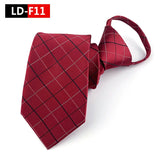 HUISHI Striped Plaid Print Neck Ties For Men Wedding Party Lazy Zipper Tie Fashion Business Necktie Male Suit Accessori Cravats