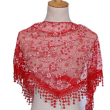 Korean Style Women Lace Scarf Spring Lady Solid Color Hollow-out Triangular Scarves Soft Shawl Foulard Female Wrap Shawls New