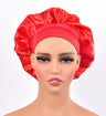 1pcs Unisex Satin Solid Wide-brimmed Sleeping Hat Elastic Band Cap Hair Care Bonnet Night Hat