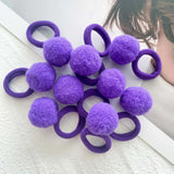 10pcs Kids Elastic Hair Bands Girls Plush Ball Rubber Band For Children Sweets Scrunchie Hair Ties Clip Baby Hair Accessories