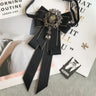 Rhinestone Bow Tie Women's Graduation Photo Student School Uniform Tie Ribbon Sweet Literary and Art Plaid Bowtie Collar Flower