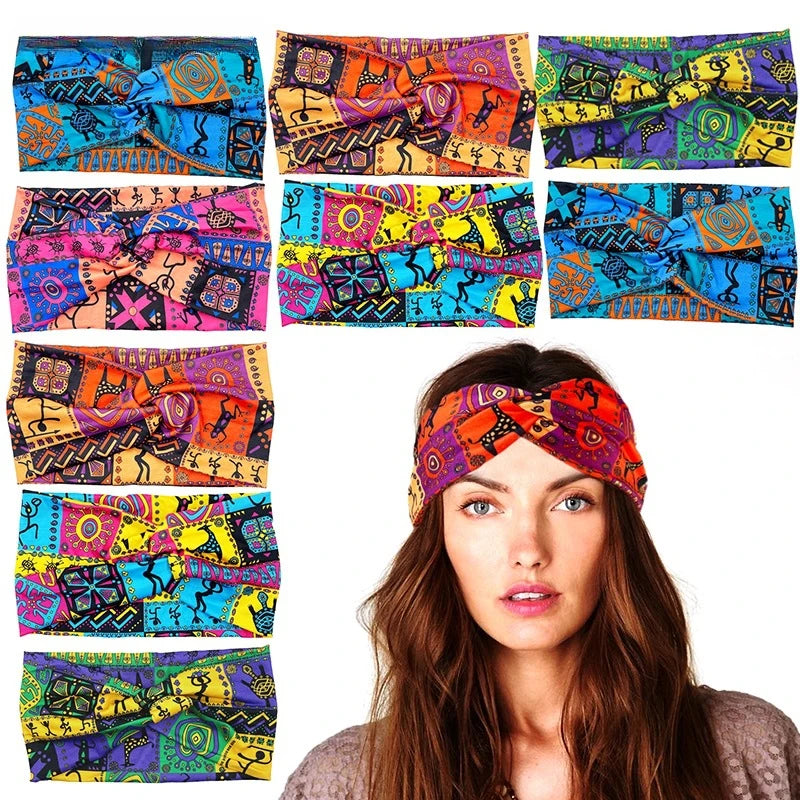 headband Boho print headband Elastic headband hijab
