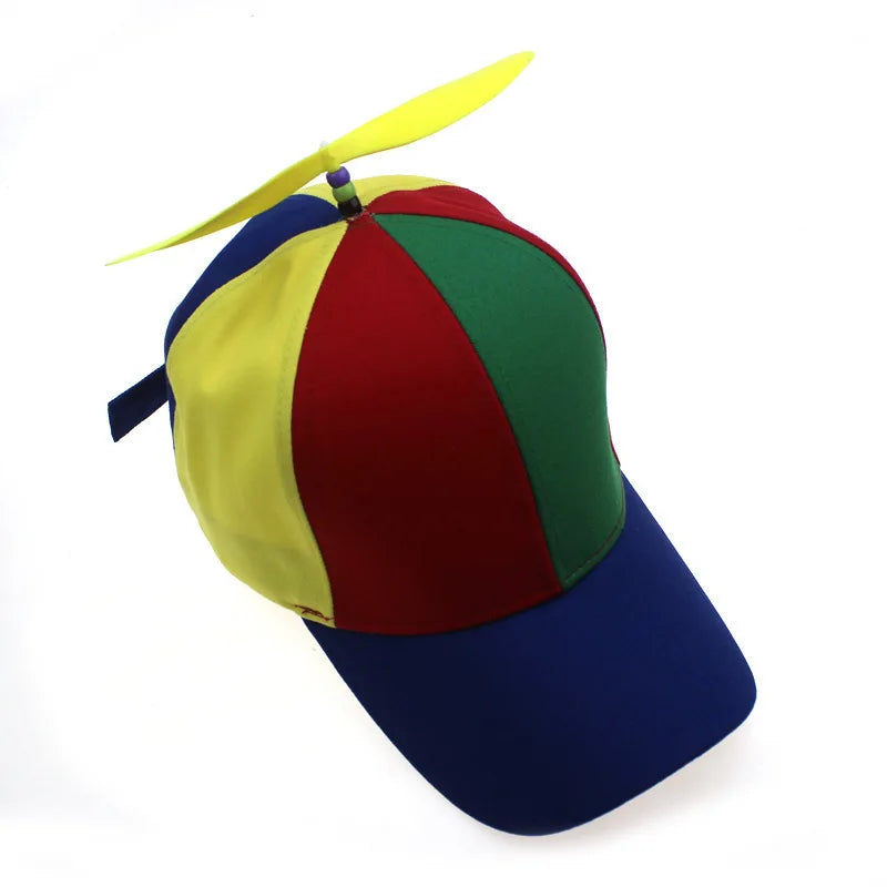 Fashion Colorful Bamboo Dragonfly Patchwork Baseball Cap Adult Kid Helicopter Propeller Funny Cotton Parent-child Snapback Hats