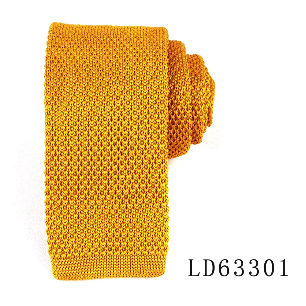 Solid Color Knit Ties For Men Women Casual Skinny Mens Neckties Knitted Neck Tie For Wedding Party Orange Tie