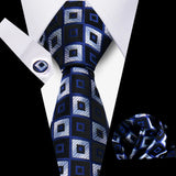 Men Neckties Tie Classic Handkerchiefs Plaid Necktie Cufflinks For Men Blouse Business Wedding Accessories Woman Collar Man Gift