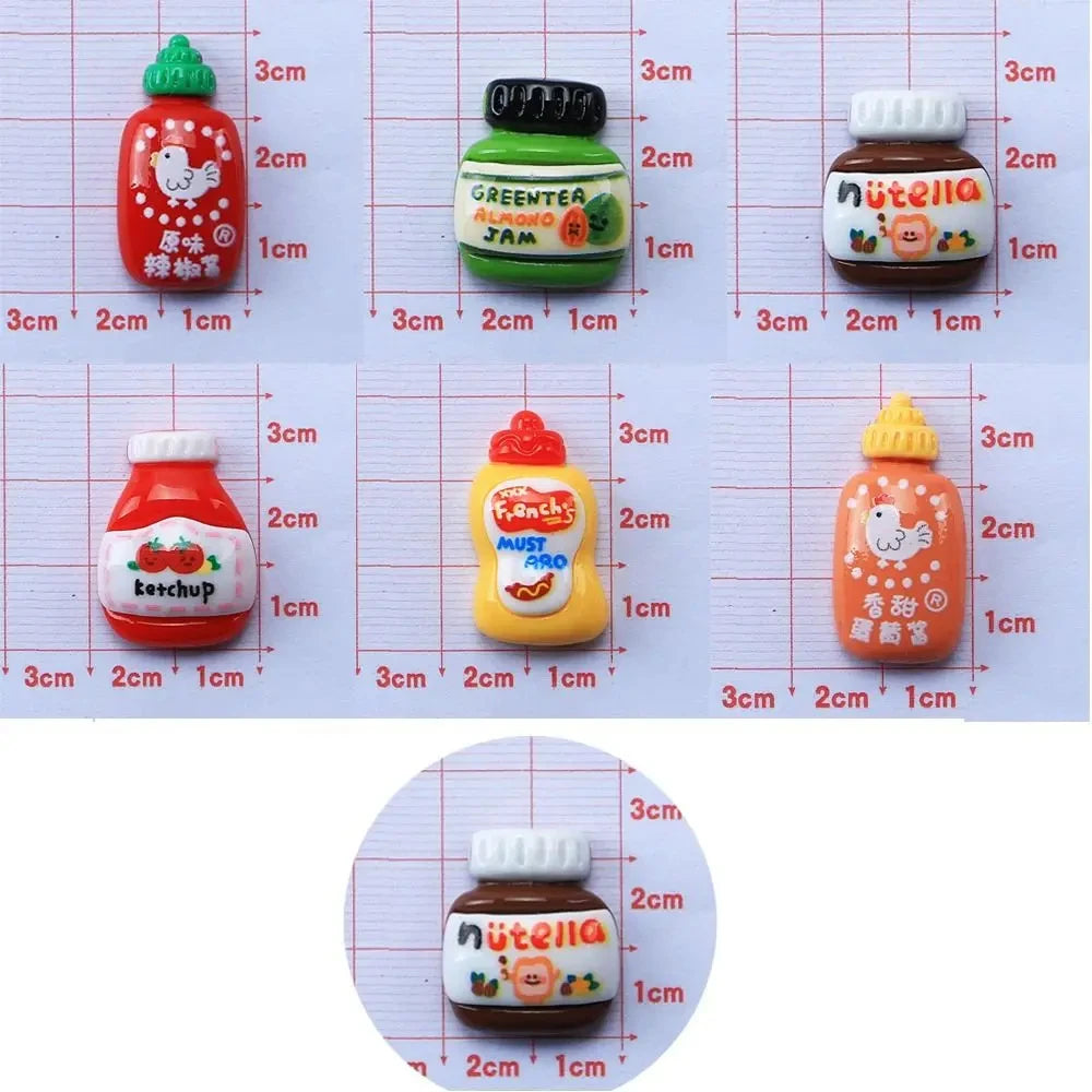 8Pcs/set Cute Mini Sauce Bottle DIY Crafts Fashion Jewellery Hairpin Accessories Making Manicure Hairwear Ornament Accessories