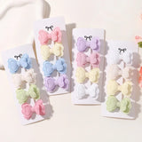 4Pcs/set Butterfly Hair Clip Set for Girls Double Layered Bow Cute Bangs Hair Pin Cotton Safe Kids Baby Hair Accessories Set