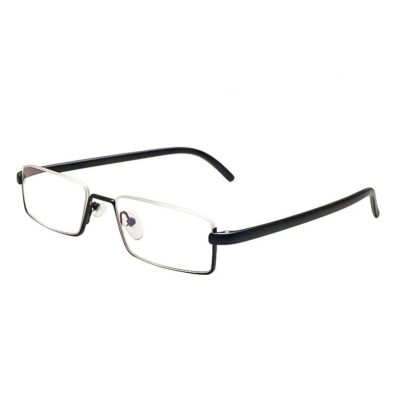 Men Women Metal Blue Light Blocking Reading Glasses with Case TR90 Half Frame HD Prescription Eyewear Presbyopia Diopter