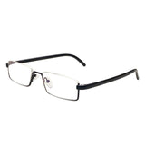 Men Women Metal Blue Light Blocking Reading Glasses with Case TR90 Half Frame HD Prescription Eyewear Presbyopia Diopter