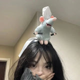 5PCS Headband Cartoon Mouse Hairband New Cartoon Plush Doll Headband French Wide-brim Hairpin Photo Headwear Creative Girl Gift