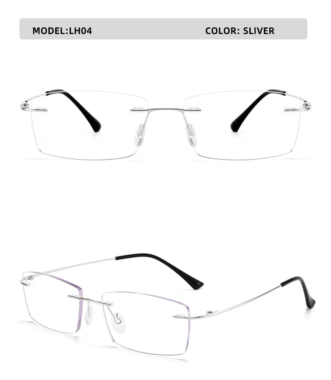 Titanium Reading Glasses Men High Quality Magnifying Presbyopic Eyeglasses Titanium Frames Anti Blue Light Rimless Glasses Men