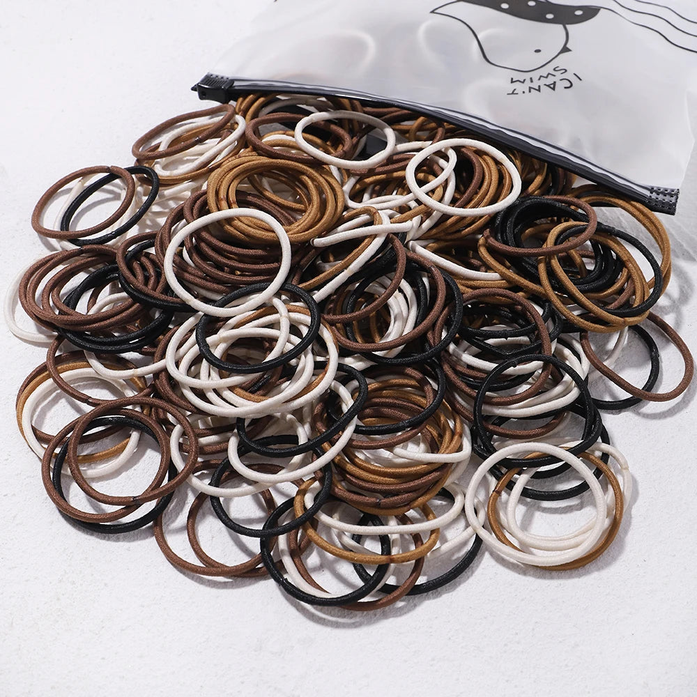 50PCS Macaron Rubber Band Hairband Headband High Elastic Durable Hair Ring Tied High Ponytail Women's Kids Hair Headwear