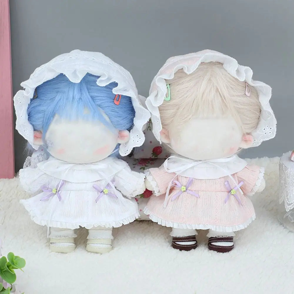20CM Doll Hat Cute Lace Princess Miniature Hat Nightcap Soft Bonnet Cap For Idol Dolls Accessories Photography Props Kids Toys
