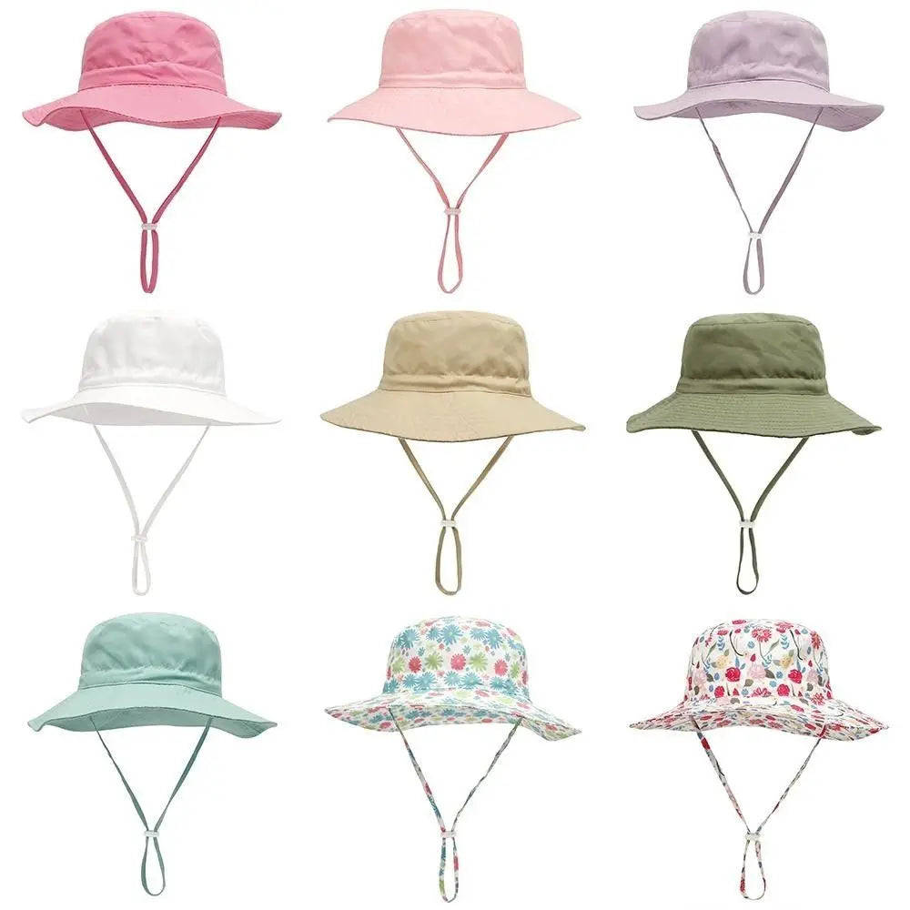 Summer Baby Sun Hat Baby Sun Hat for Girls and Boys Outdoor Neck Ear Cover Anti UV Kids Beach Caps Bucket Cap 0-8 Years