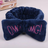 Letter OMG Headbands for Women Girls Bow Wash Face Turban Makeup Elastic Hair Bands Coral Fleece Hair Accessories