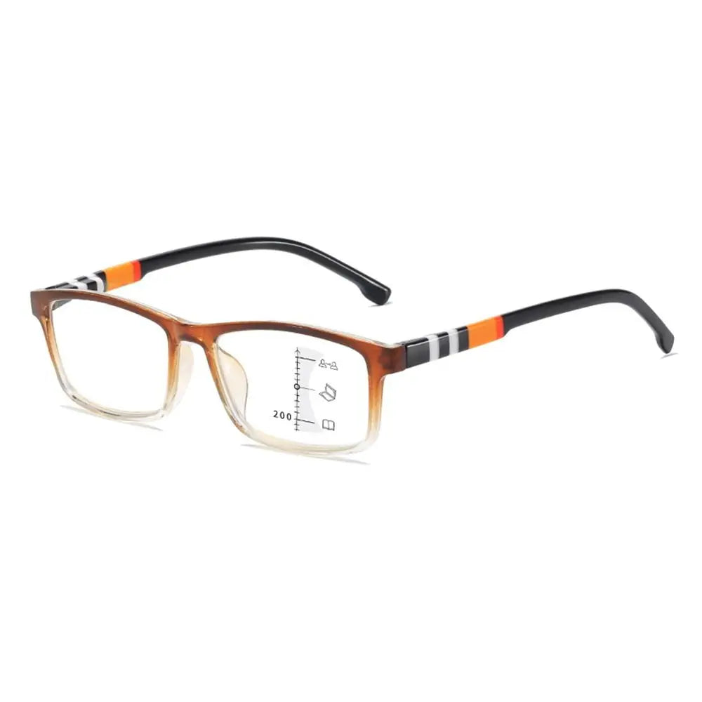 Blue Ray Blocking Anti-Blue Light Reading Glasses Multifocal Progressive Near Far Square Eyeglasses Ultralight PC