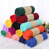 Women Cotton Linen Scarf Shawl Hijab Muslim Long Headscarf Scarves Head Wraps Solid Scarves Female Plain Head Scarf 180*55cm