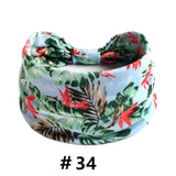 Leopard Print Headbands for Women Wide Boho Turban Head Wraps Cotton Knotted Elastic Hairbands Non Slip Workout Hair Accessories
