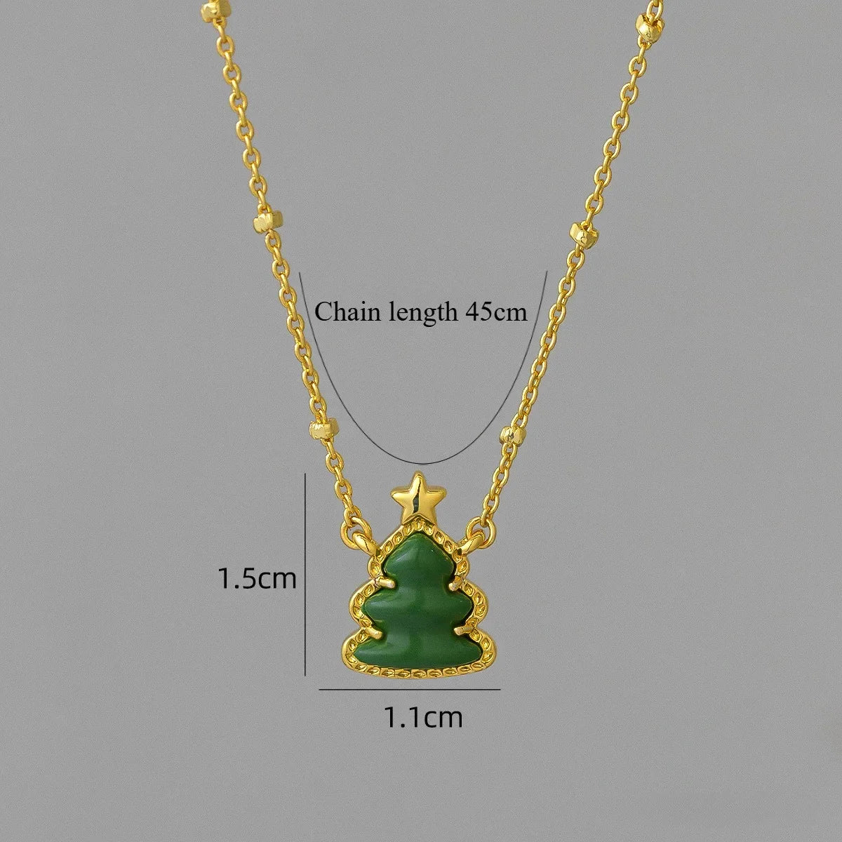 VKVVA Fashion Jewelry Candy Cane Christmas Tree Snowflake Short Pendant Necklace for Women Unique Gifts