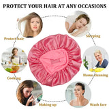 Newly Satin Night Hair Cap Women's Solid Sleeping Hat Sleep Care Bonnet Nightcap For Women Unisex Cap