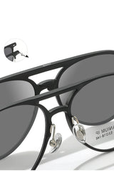 3 In 1 Pure Titanium Women Double Beam Glasses Frame With Polarized Clip On Sunglasses And Night Vision Men Half Rim Eyewear