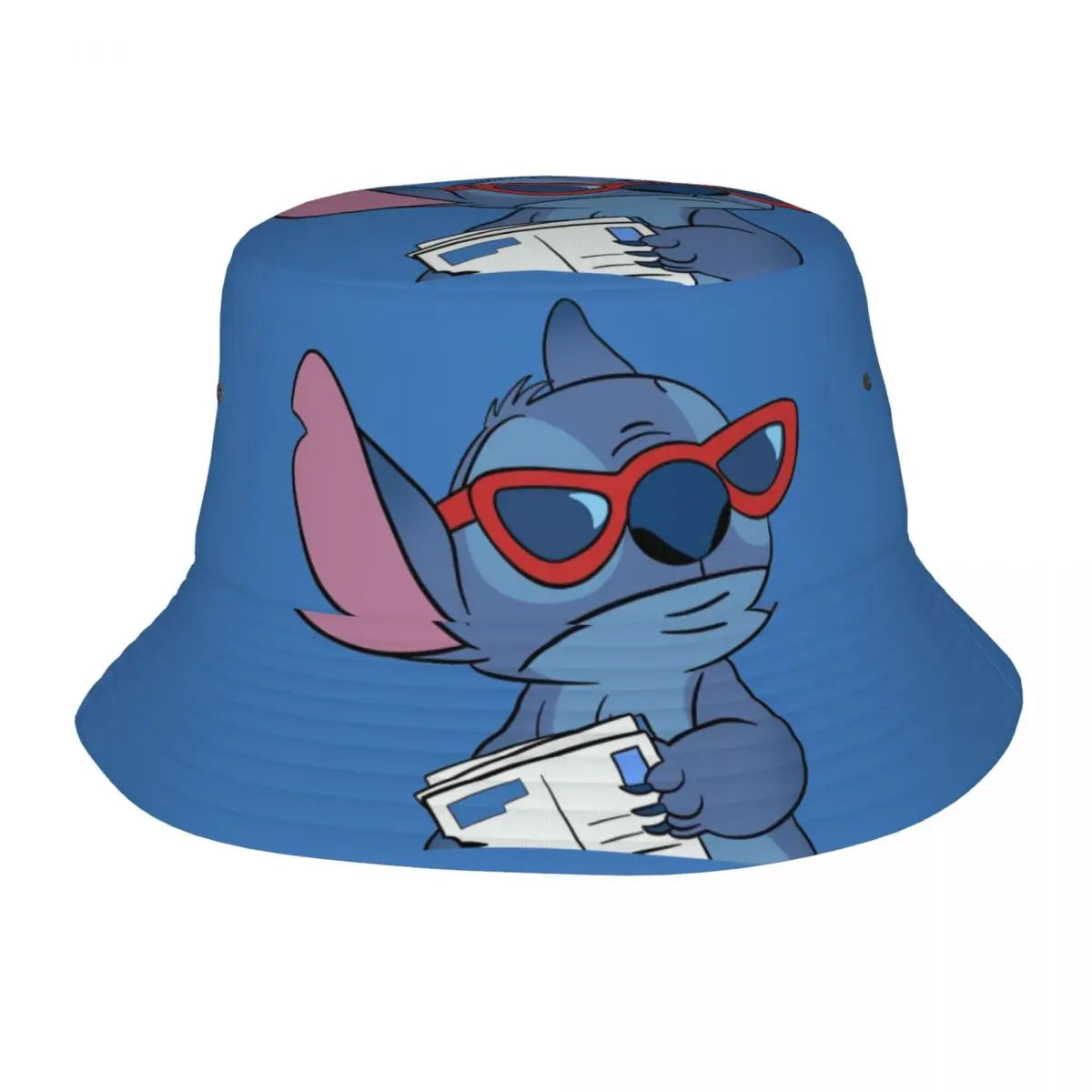 Unisex Kawaii Bucket Hats Funny Stitch Cartoon Accessories Bob Hat For Beach Headwear Lightweight