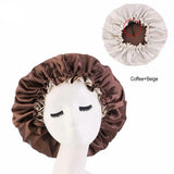 Double-Sided Sleeping Hat Adjustable Nightcap Bathing Hat Girl Sleep Protector Tool