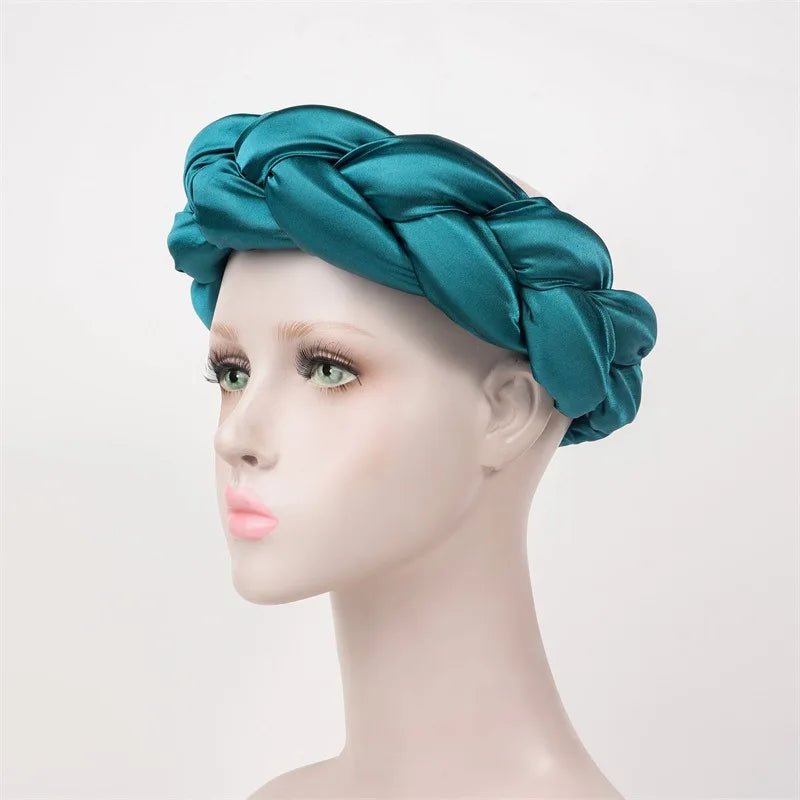 Fashion Candy Color Braids Twist Headbands for Women African Headwear Elastic Hair Bands Ladies Turban Female Bandage Headwrap