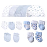 15Pieces New Born Gloves+Hats+Socks Sets Cartoon 100%Cotton Baby Boy Girl Headwear 0-12M Solid Color Infant Supplies Accessories