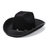 Western Cowboy Hat for Men Women Kids Fedora Outdoor Wide Brim Faux Leather Summer Wide Brim Beach Travel Cap Black White Pink