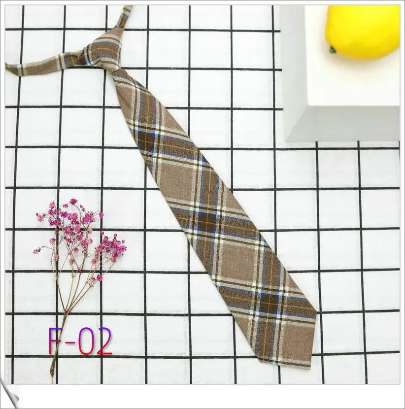 Fashion галстук женский Shirt Necktie Women College Style JK Plaid Uniform Detachable Collars Removable Ties Apparel Accessories