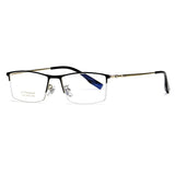 2023 New Titanium Half Frame Glasses Business Square Eyeglass Frames Myopia Hyperopia Prescription Eyeglasses Eyewear
