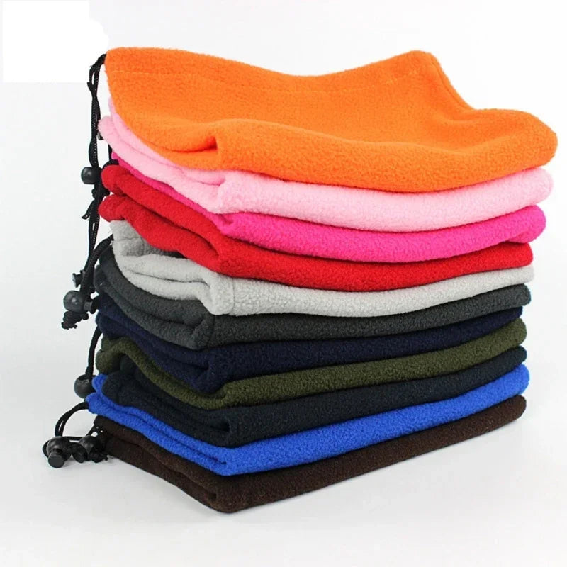 Fleece Scarf Drawstring Fleece Neck Sleeve Scarf Men Bandana Neck Warm Winter Windproof Tube Scarves For Face Snowboard Ski Buff