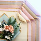 Colors Bouquet Gold Edge Double Sided Flower Wrapping Paper Wired Ribbons for Wedding Mothers Day Birthday Gift Florist Supplies