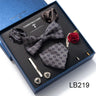 Brand Newest Design Silk Tie Set Handkerchief Pocket Squares Cufflink Bow Tie Clip Necktie Set Bussiness Wedding Suit Gift Box