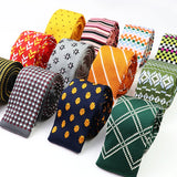 Classic Knit Neck Ties For Men Casual Suits Tie Plaid Dots Leisure Warm Mens Neckties For Business Wedding 6cm Width Men Ties