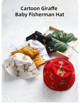 Cartoon Giraffe Baby Bucket Cap Outdoor Beach Children Sun Hat Kids Panama Cap Baby Boys Girls Cap