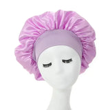 1PC Satin Sleeping Hat Night Sleep Hair Care Bonnet Nightcap Extra Satin Silky Shower Caps Sleep Cap with Premium Elastic Band