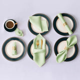 12Pcs 30X30cm Satin Table Napkin Soft Handkerchief Romantic Wedding Banquet Square Table Napkins Dinner Party Decoration