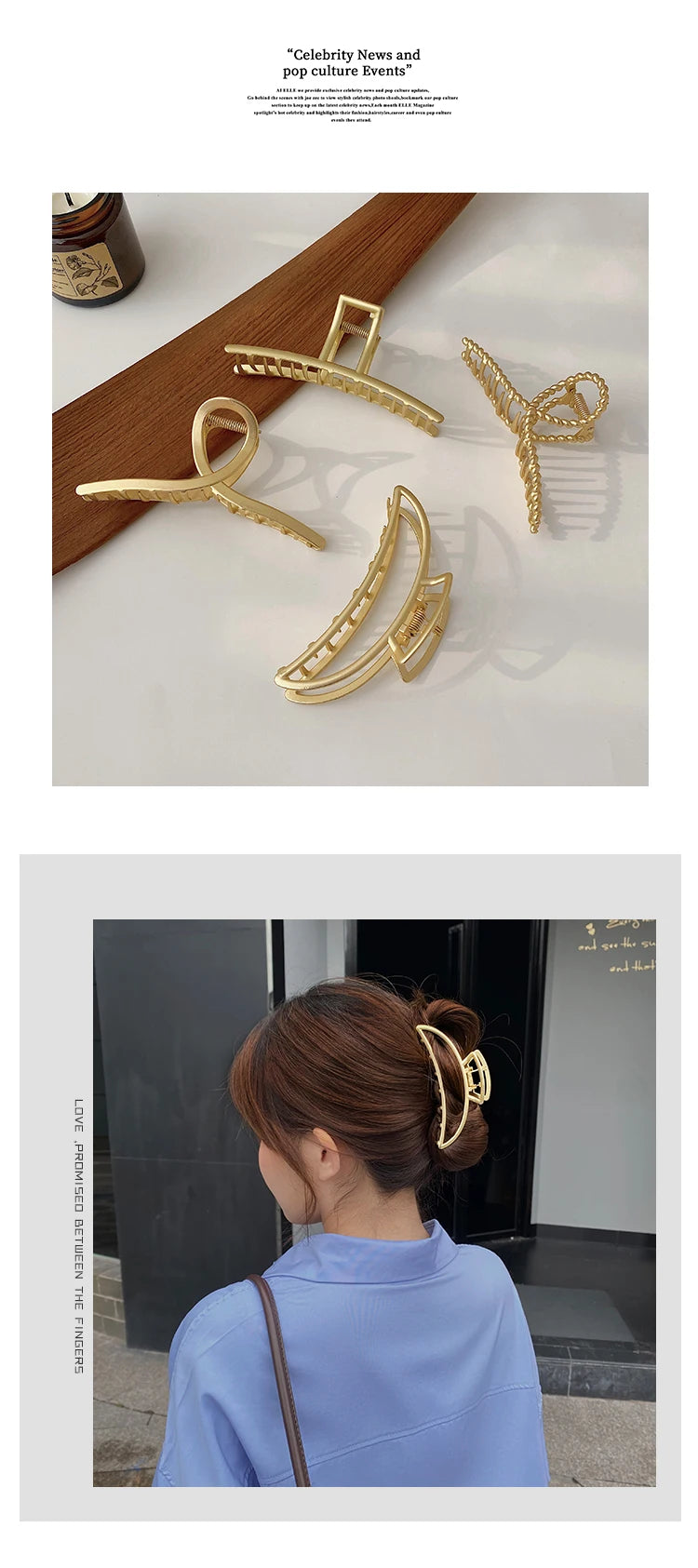 GoldHollow Geometric Hair Clips Metal Hair Claw Cross Hairclip Headband Hairpin Sliver Hair Crab Women Fashion Hair