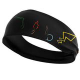 Pokemon Headbands Pikachu Stretch Wide edge Headbands Anime Childrens Sports Headbands Outdoor Running Anti Sweating Headbands
