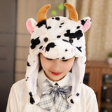 Cute Cosplay Costume Green Headgear Female Beanie Caps Cartoon Winter Autumn Hats Plush Hat Big Frog Eyes Hat Rabbit Bunny Ears