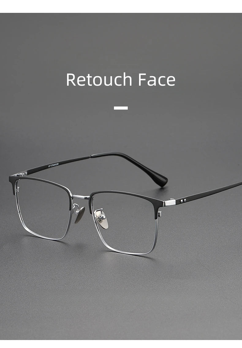FIRADA Fashion Comfort Glasses Retro Luxury Titanium Square Eyewear Optical Prescription Eyeglasses Frame For Men Women 20363-C