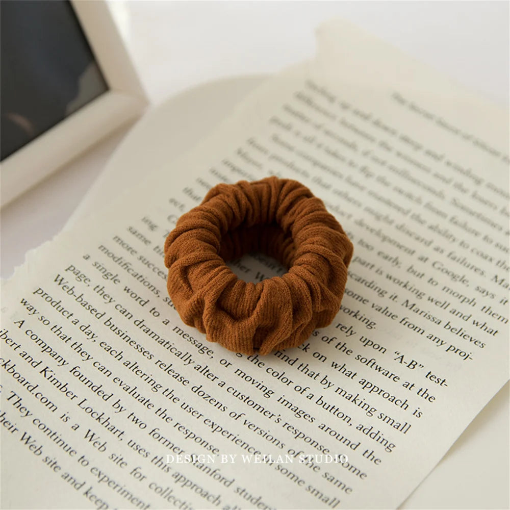 Classic Large Stretch Thick Hair Ties Women Girls Seamless Cloth Elastics Ponytail Holders Knit Hair Scrunchies For Thick Hair