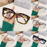 Oversized Square Glasses Women Large Frame Transparent Eyeglasses Anti Blue Light Glasses Over-the-counter Lenses and Glasses