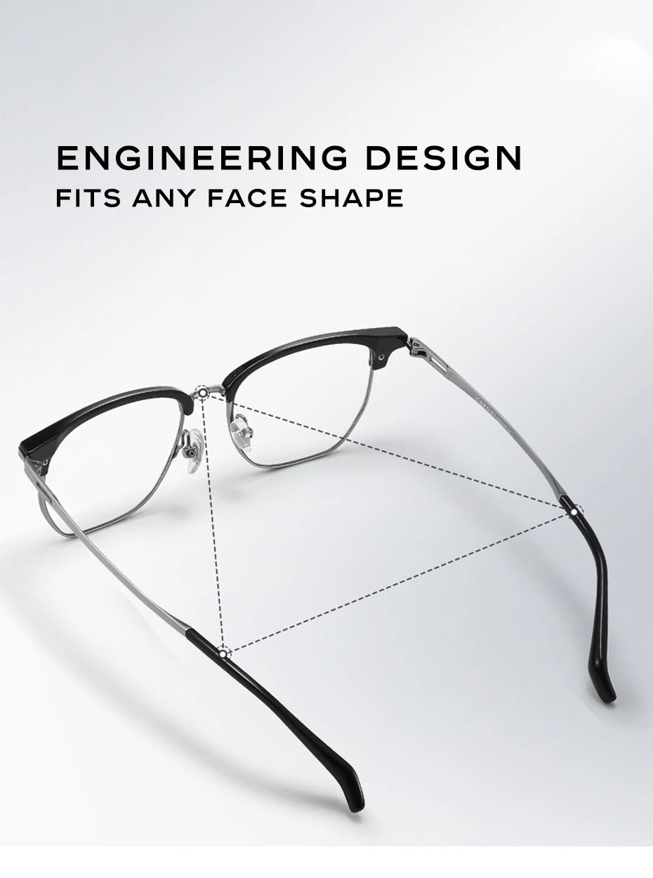 CAPONI Original Designer Men Glasses Frames Pure Titanium  Business Eyewear Anti Blue Light Multifunctional Frame Glasses J23615